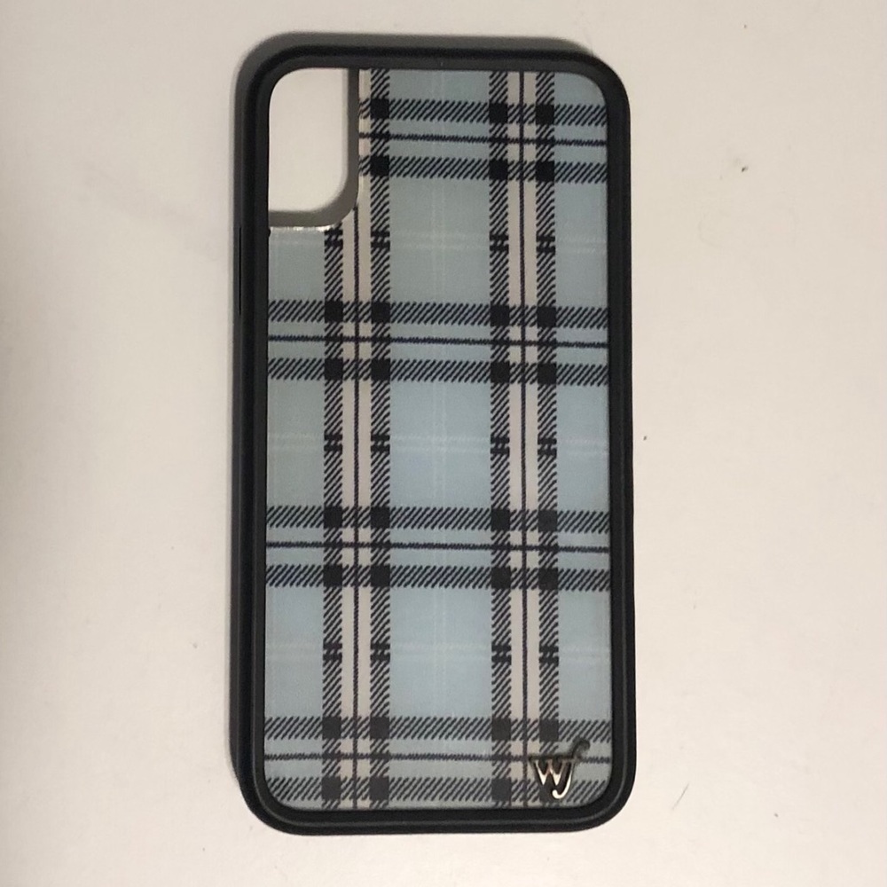 blue plaid wildflower case
